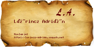 Lőrincz Adrián névjegykártya